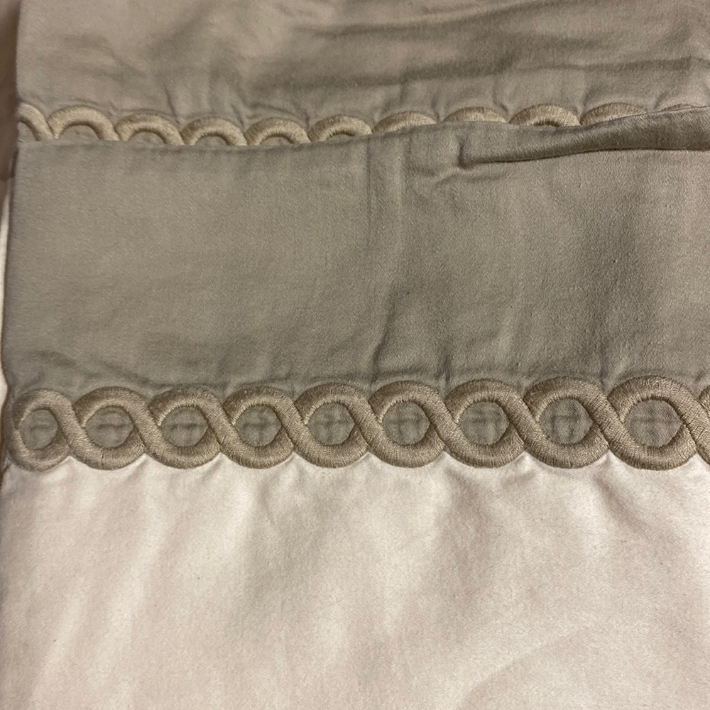 Used 3 Times Yves Delorme Queen Bedding Set